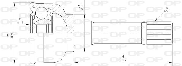 OPEN PARTS Шарнирный комплект, приводной вал CVJ5631.10